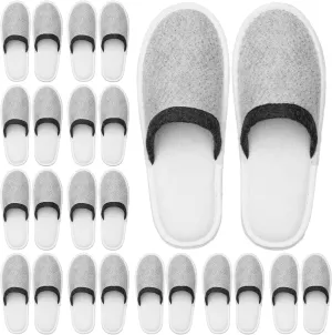 BERGMAN KELLY - Spa Slippers - Eco-Friendly & 100% Biodegradable Disposable Indoor House Slippers - Closed Toe House Shoes for Men & Women - Value Pack Hotel Indoor Shoes for Guests - Washable