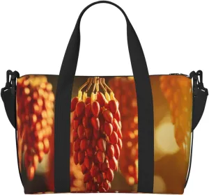Berries Rustic Bird Feeder Print Weekender Bag Sport Gym Bag Women Men Hospital Bag Personal Travel Bag Carryon Bag