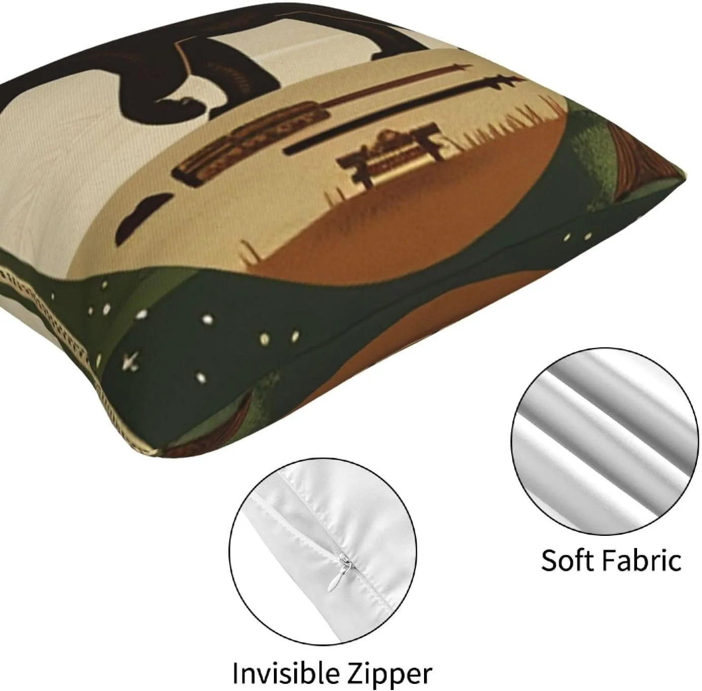 Best Gifts Set of 4 Throw Pillow Cover Bear Adventure Mountains Arrow Campfire Outdoor Forest Trees Camping Travel Cushion Case Double-Sided Plush Material Decorative Pillowcase 18"X18" (Green 1)