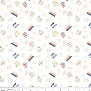 Between the Pages by Riley Blake - Bookish Life White by the yard 3507