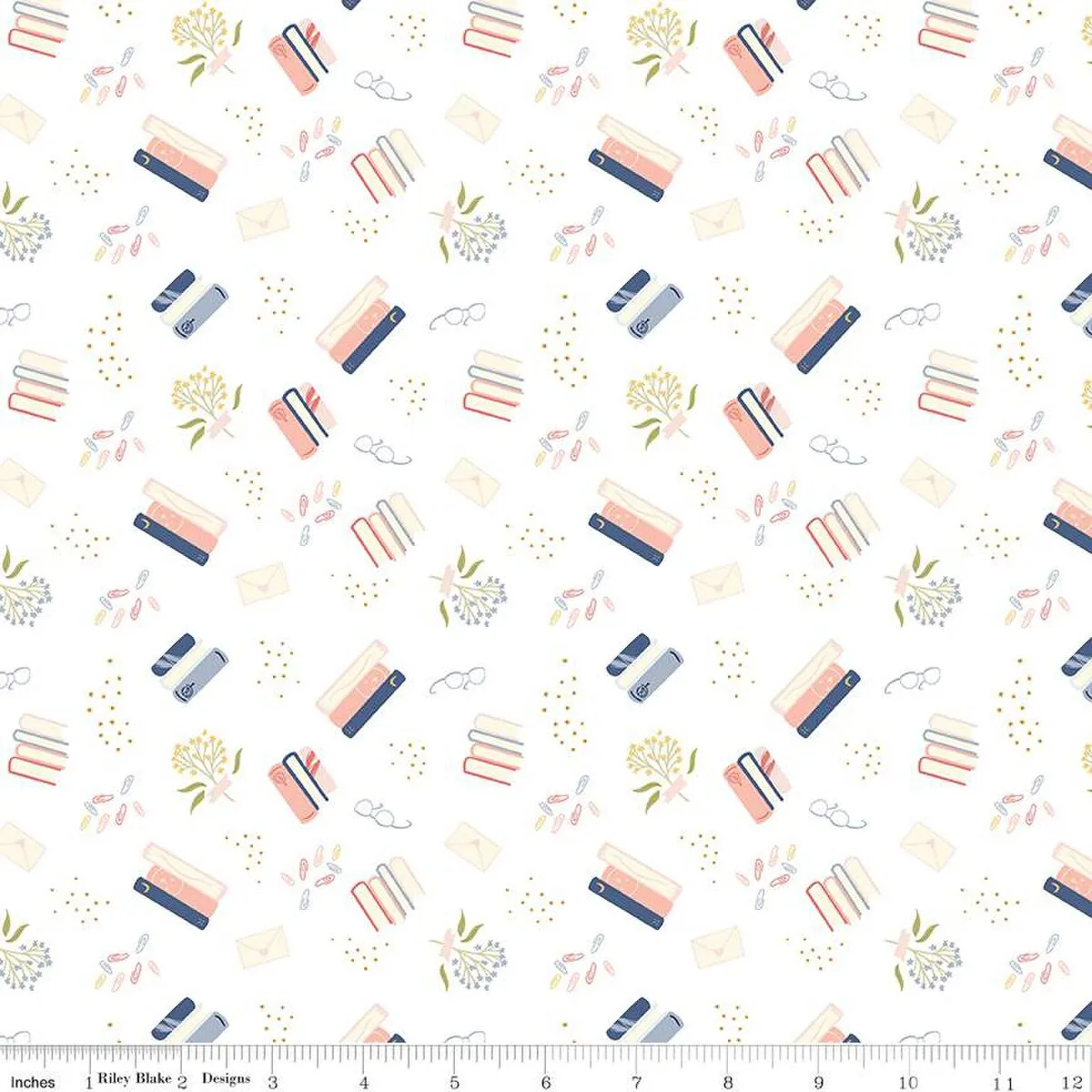 Between the Pages by Riley Blake - Bookish Life White by the yard 3507