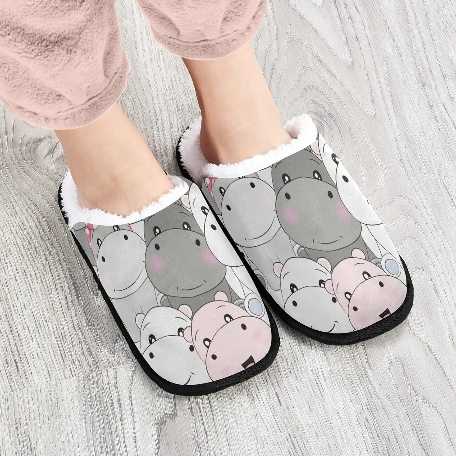 BGXW Womens Mens Fuzzy Slippers,soft plush comfy warm slip-on House Shoes Indoor Outdoor