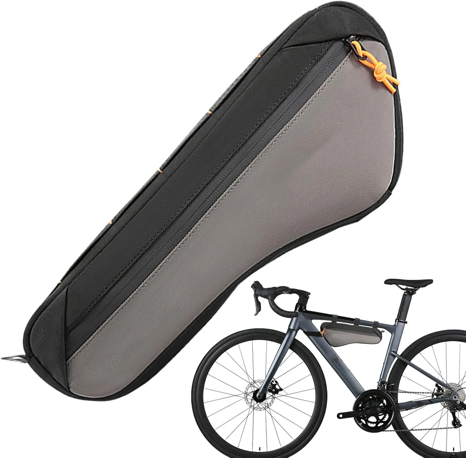 Bike Frame Bag, Water-Resistant Storage Pouch, Sturdy Cycling Pack, Road Bike Cargo with Sports Luggage, Compact Design for Travel and Outdoor Adventures, 5.91x3.15x13.78 inches