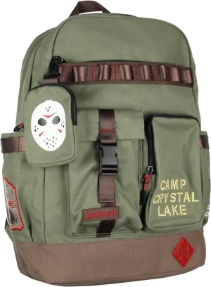 Bioworld Friday the 13th Backpack Camp Crystal Lake Rugged Travel Backpack w/Padded Laptop Sleeve For Men Women