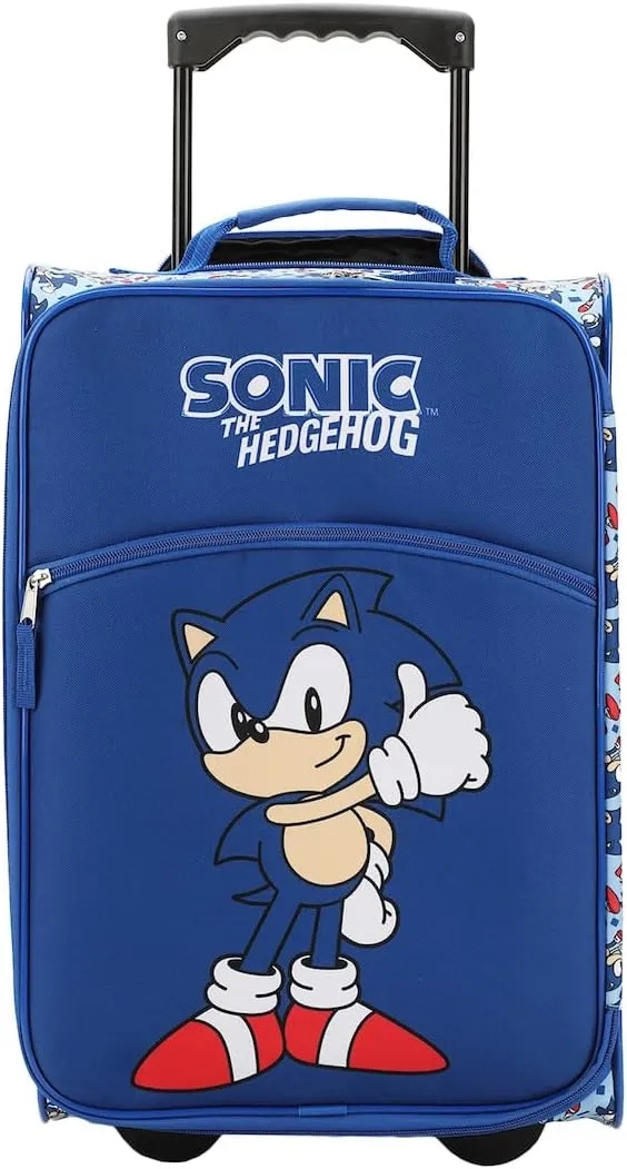 Bioworld Sonic The Hedgehog Thumbs Up Blue 18" Soft-Sided Luggage