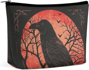 Black Crow Raven Makeup Bag Cosmetic Pouch Toiletry Bags Travel Organizer