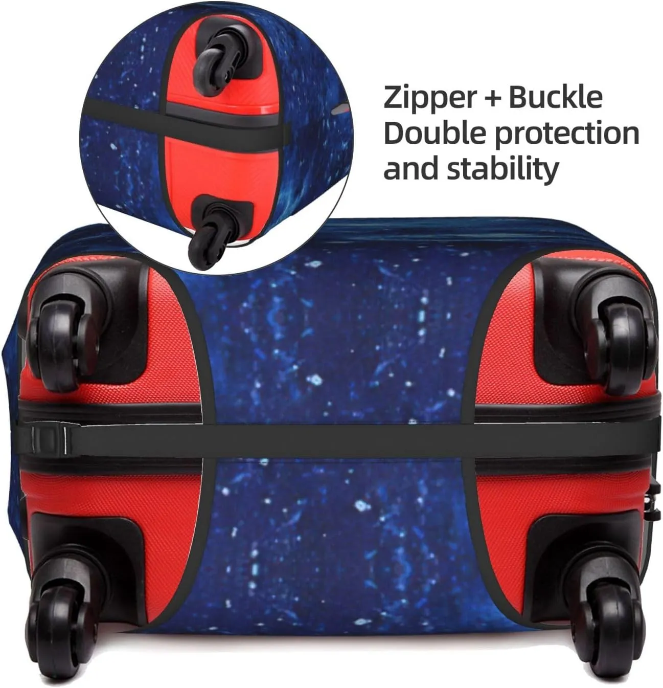 Blue Universe Space Galaxy Print Luggage Cover For Suitcases, Elastic Travel Bag For Luggage, Stylish Design