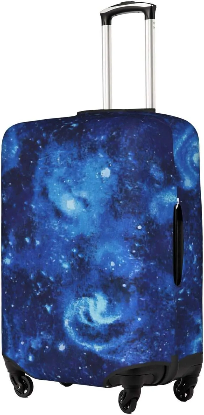 Blue Universe Space Galaxy Print Luggage Cover For Suitcases, Elastic Travel Bag For Luggage, Stylish Design