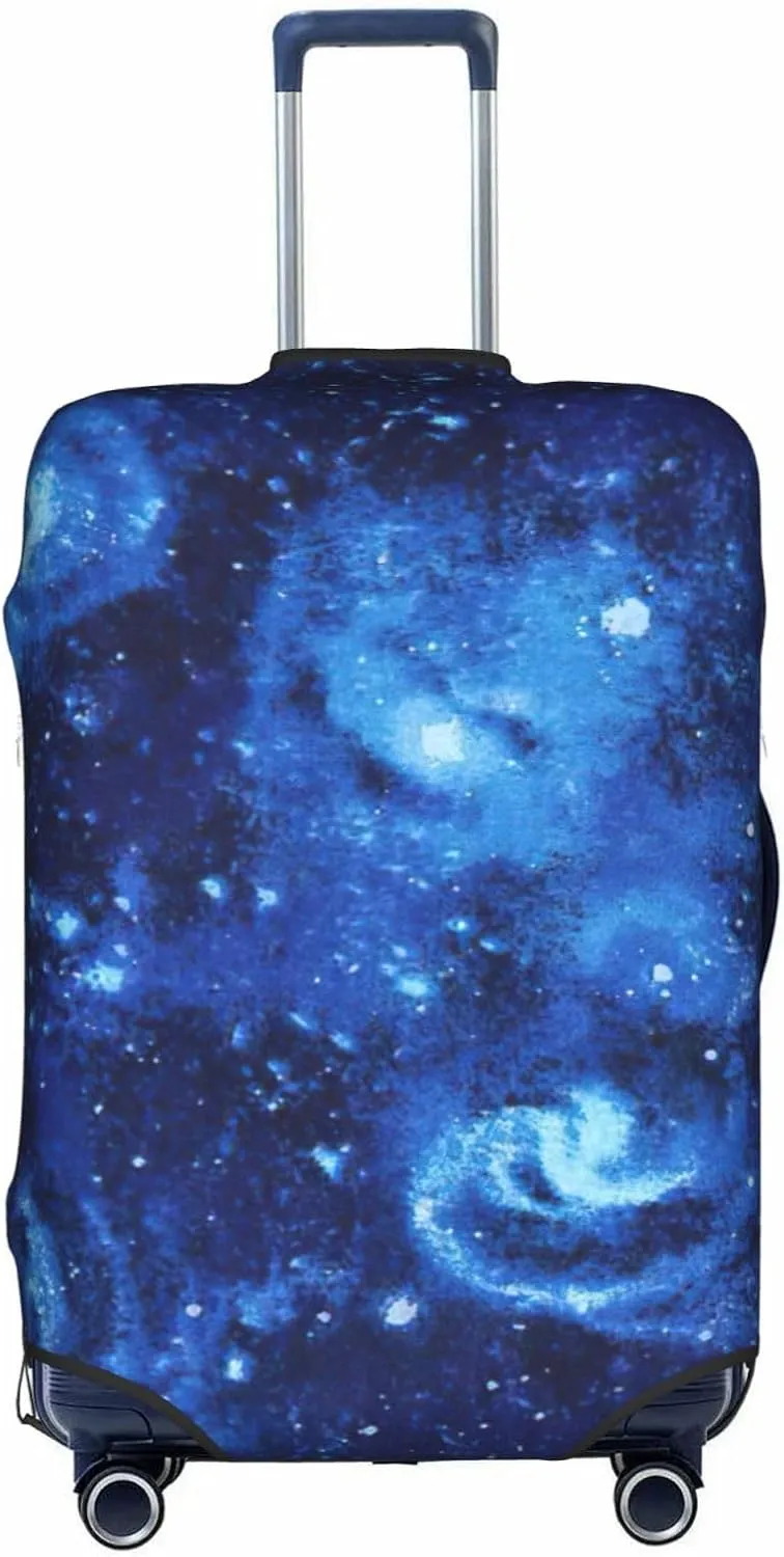 Blue Universe Space Galaxy Print Luggage Cover For Suitcases, Elastic Travel Bag For Luggage, Stylish Design