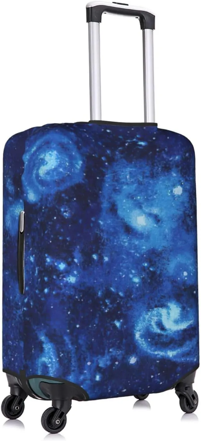 Blue Universe Space Galaxy Print Luggage Cover For Suitcases, Elastic Travel Bag For Luggage, Stylish Design