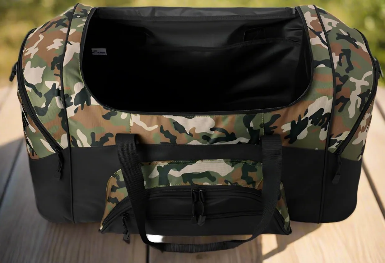 Boise State Suitcase Duffel Bag Large Boise State University Duffle for Travel or Sports Gear Bag (Camo)