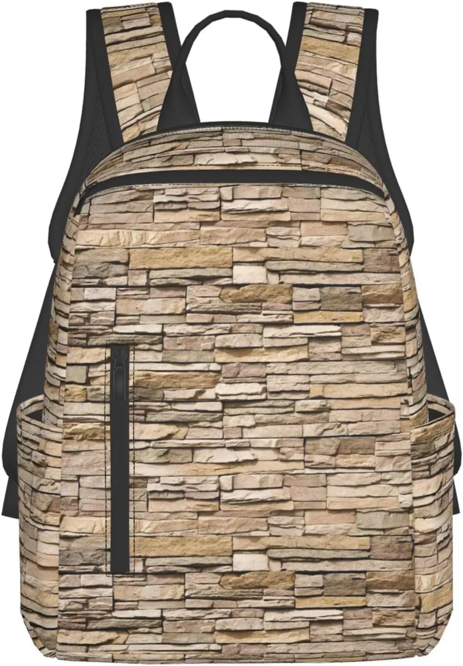 BREAUX Rustic Rocks Brick Wall print Lightweight Backpack for Travel Casual Shoulder Bag Laptop Backpack Fit for Leisure Day