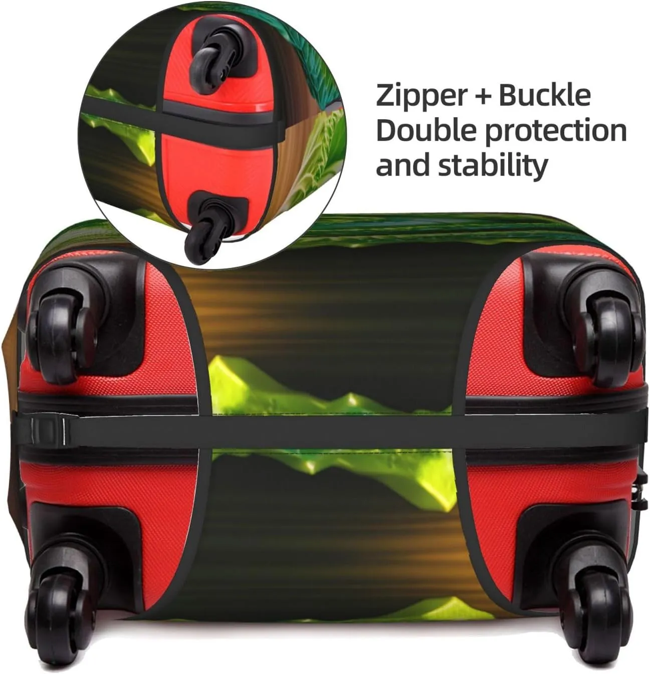Bright Cabbage Print Protective Luggage Cover Elastic Washable Suitcase Travel Gear Protector