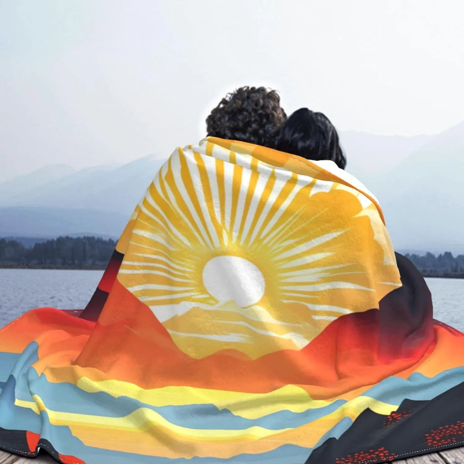 Bright Sunrise Super Soft Microfiber Flannel Blankets, Bed, Sofa Ultra Luxurious Warm and Cozy for All Seasons
