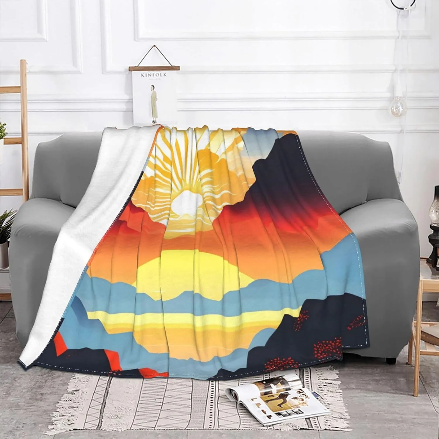 Bright Sunrise Super Soft Microfiber Flannel Blankets, Bed, Sofa Ultra Luxurious Warm and Cozy for All Seasons