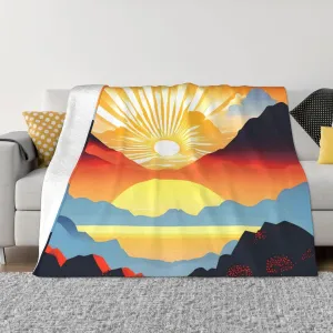 Bright Sunrise Super Soft Microfiber Flannel Blankets, Bed, Sofa Ultra Luxurious Warm and Cozy for All Seasons