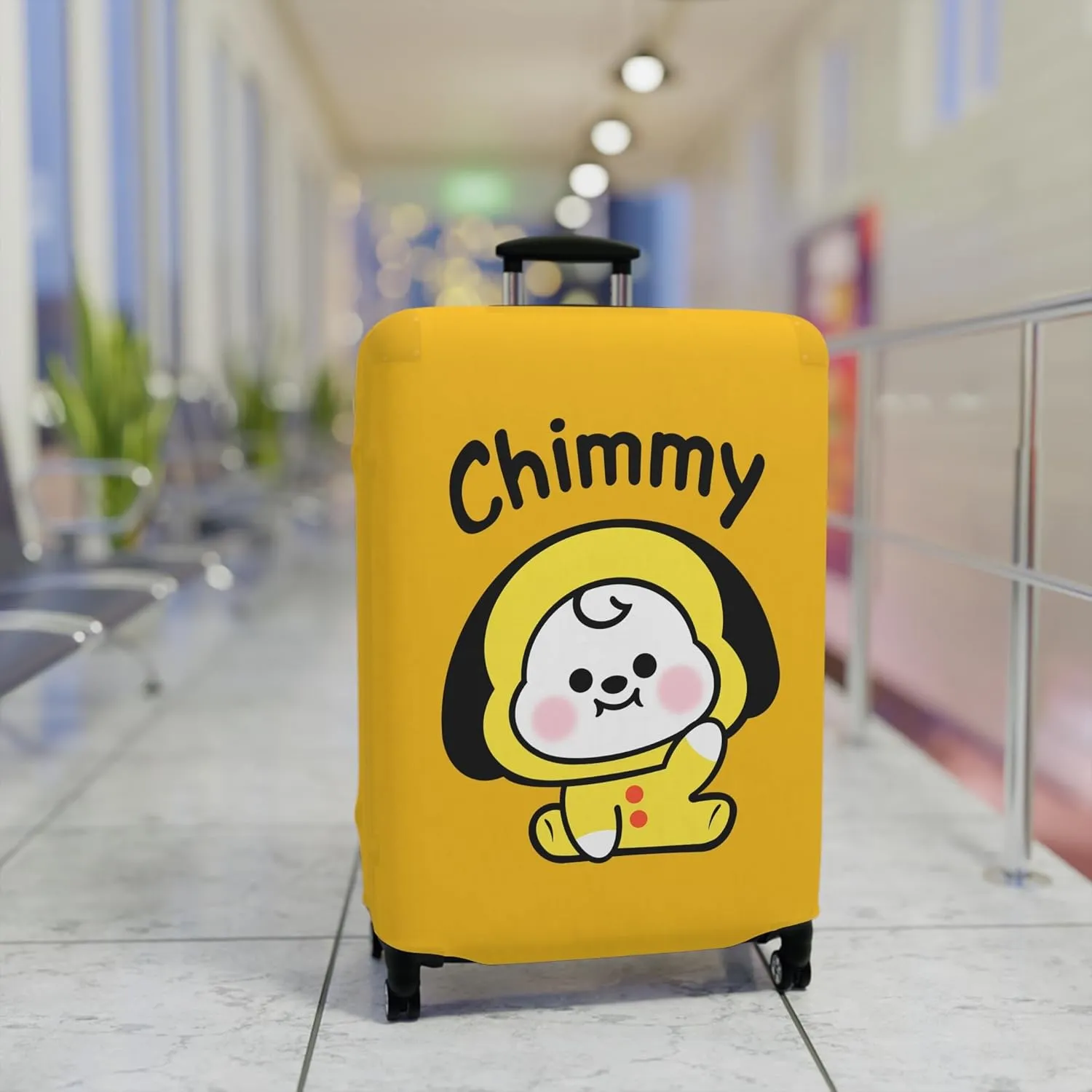 BT2I Chimmy-Inspired Suitcase Cover | Cute K-pop Bangtan Army Jimin Suitcase Protector Luggage Bag Cover Travel Accessory Gift Merch (Pattern 1, Large)