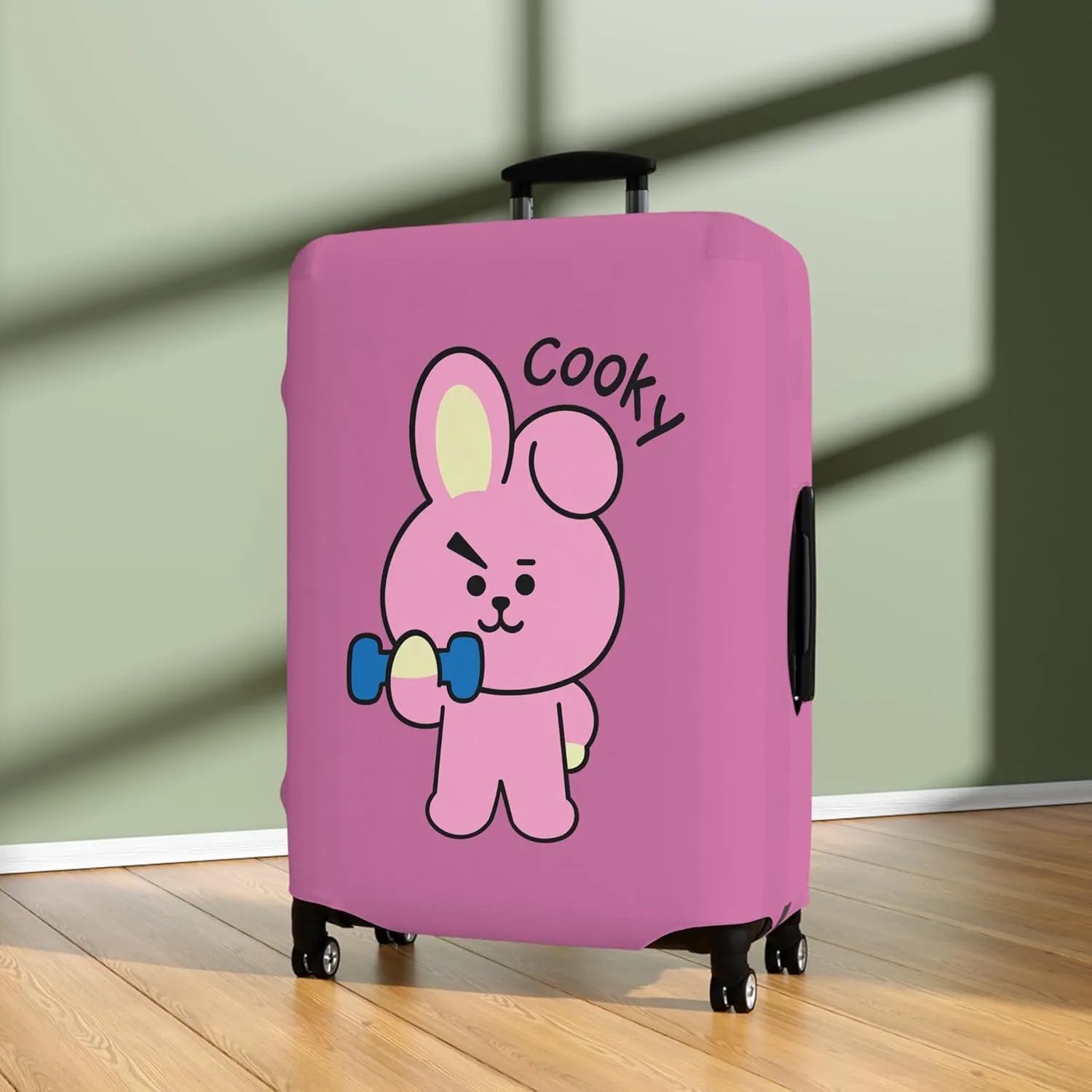 BT2I Cooky-Inspired Suitcase Cover | Cute K-pop Bangtan Army Jungkook Jk Travel Suitcase Protector Luggage Cover Gift Merch (Pattern 1, Large)