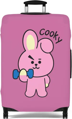 BT2I Cooky-Inspired Suitcase Cover | Cute K-pop Bangtan Army Jungkook Jk Travel Suitcase Protector Luggage Cover Gift Merch (Pattern 1, Large)