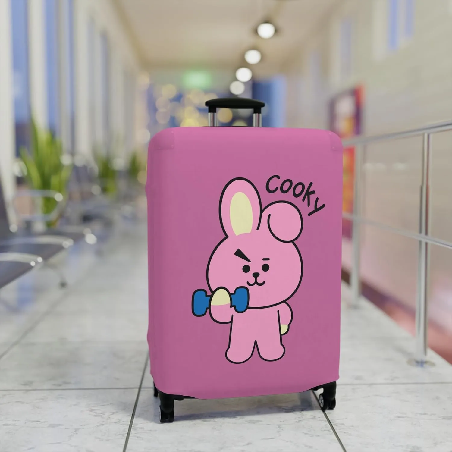BT2I Cooky-Inspired Suitcase Cover | Cute K-pop Bangtan Army Jungkook Jk Travel Suitcase Protector Luggage Cover Gift Merch (Pattern 1, Large)