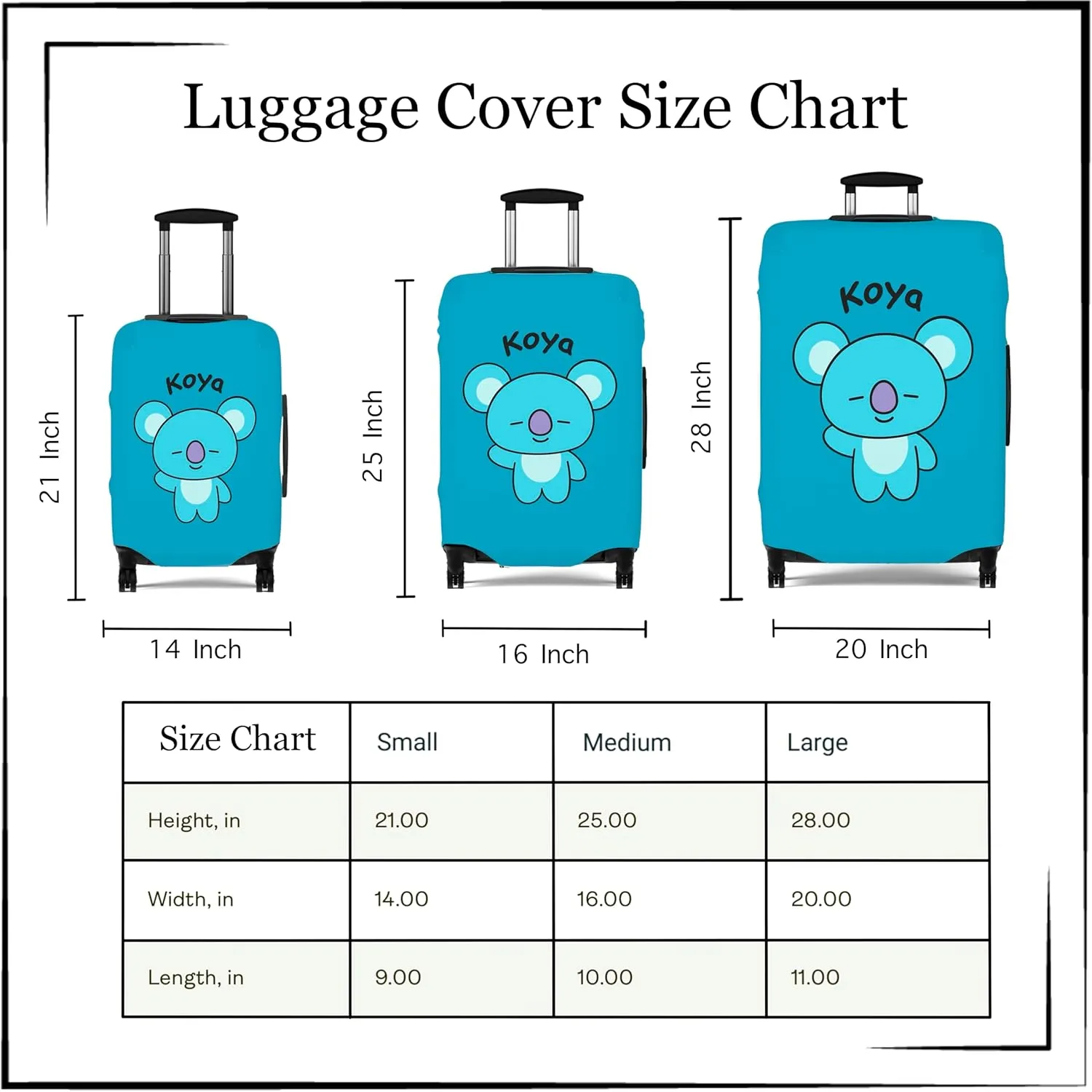 BT2I Koya-Inspired Suitcase Cover | Cute K-pop Bangtan Army Namjoon Rm Travel Suitcase Protector Luggage Bag Cover Gift Merch (Pattern 1, Large)