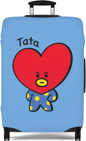 BT2I Tata-Inspired Suitcase Cover | Cute K-pop Bangtan Army Taehyung V Travel Suitcase Protector Luggage Bag Cover Gift Merch Merchandise (Pattern 1, Large)