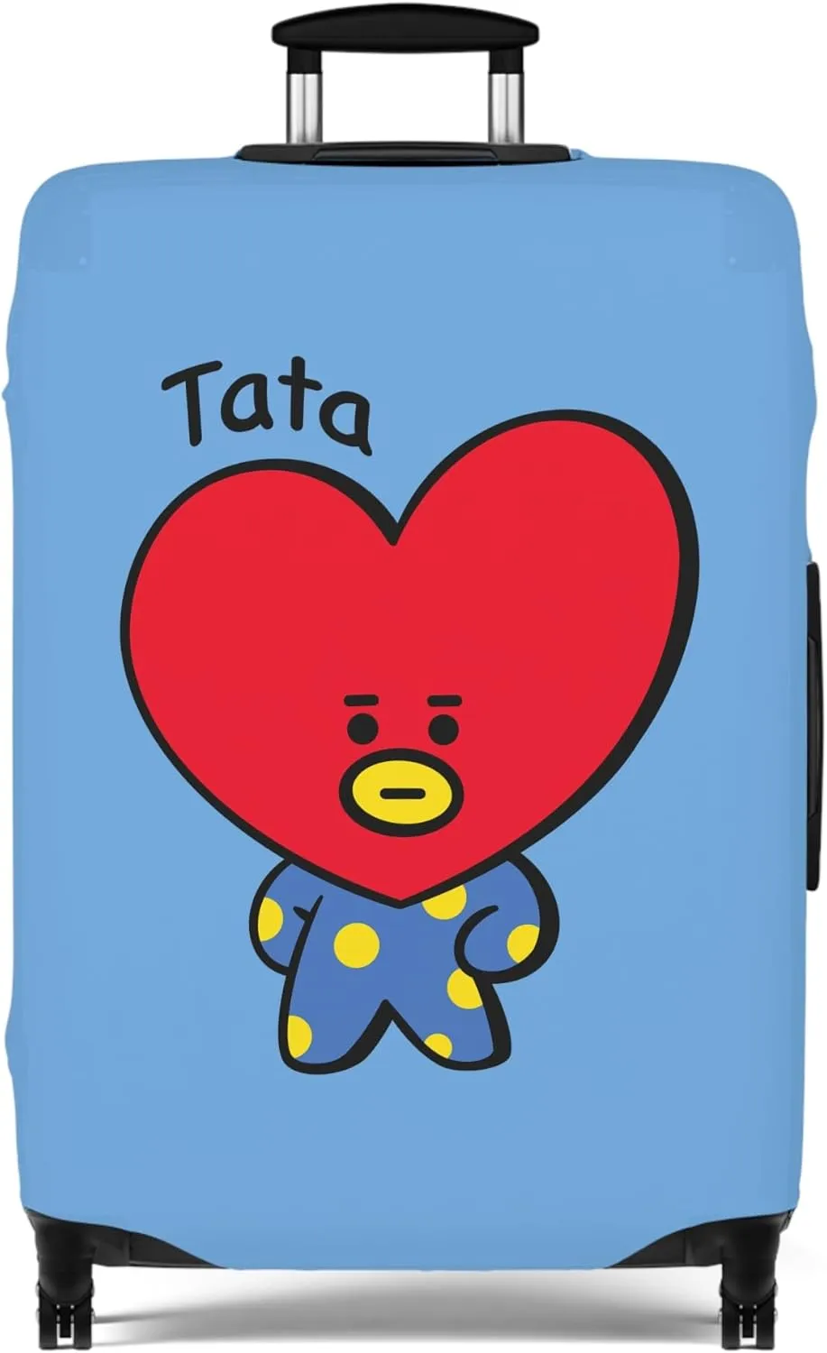 BT2I Tata-Inspired Suitcase Cover | Cute K-pop Bangtan Army Taehyung V Travel Suitcase Protector Luggage Bag Cover Gift Merch Merchandise (Pattern 1, Large)