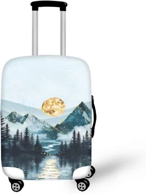 Business Travel Luggage Protector - Suitcase Covers Sturdy Travels Bags Protective Cover Lightweight Foldable Convinent to Store for Everyday Uses Mountain