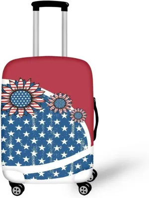 Business Travel Luggage Protector - Suitcase Covers Sturdy Travels Bags Protective Cover Lightweight Foldable for Travel Outdoors American Flag
