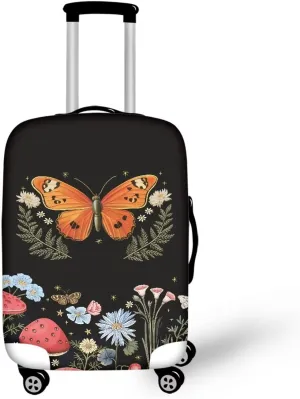 Butterflies And Flowers Away Luggage Cover Luggage Cover Washable Suitcase Cover Suitcase Protector Anti-Scratch Suitcase Cover Fits 18-32 Inch Luggage Away Luggage Protector Luggagecover-M