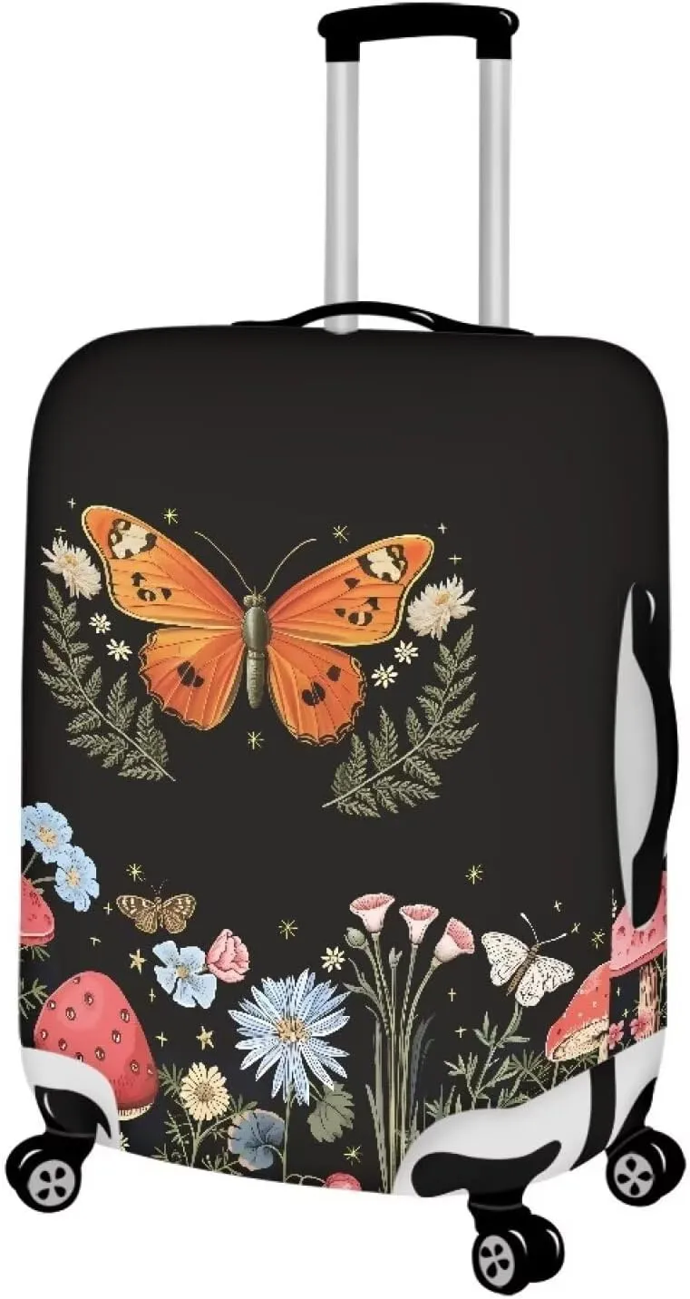 Butterflies And Flowers Away Luggage Cover Luggage Cover Washable Suitcase Cover Suitcase Protector Anti-Scratch Suitcase Cover Fits 18-32 Inch Luggage Away Luggage Protector Luggagecover-M