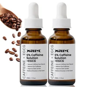 Caffeine Solution 5%   EGCG For Dark Circles & Puffiness, 2 PCS Anti Aging Caffeine Under Eye Serum For Eye Bags, Fine Lines, Moisturizing Caffeine Solution.
