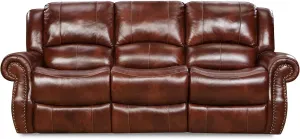 Cambridge Telluride Indoor Double Reclining Couch for Living Room, Family Room, or Man Cave, 100% Genuine Oxblood Leather, Space Saving Modern Rustic Sofa, Deep Seating Couches for Living Room