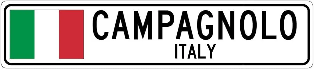 CAMPAGNOLO, ITALY - Italian Flag Aluminum City Sign - 6 x 24 Inches