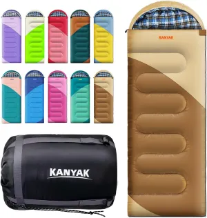 Camping Sleeping Bag, 32℉ Sleeping Bags for Adults Kids Teens Cold Weather Warm Sleeping Bag Winter for 3-4 Season Camping, Camping Gear Equipment, Traveling, and Outdoors