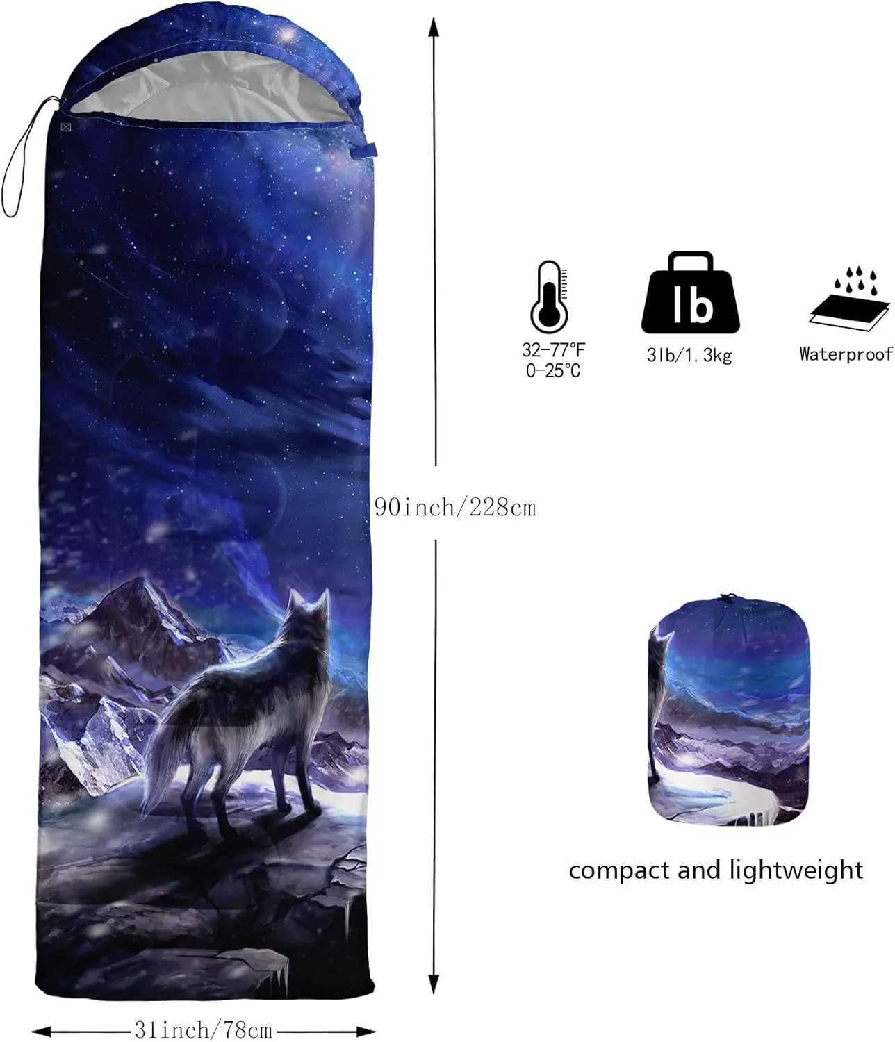 Camping Sleeping Bags,3 Season Warm & Cool Weather,Lightweight,Waterproof Sleeping Bags for Adults & Kids,Traveling,and Outdoors,Camping Gear Equipment