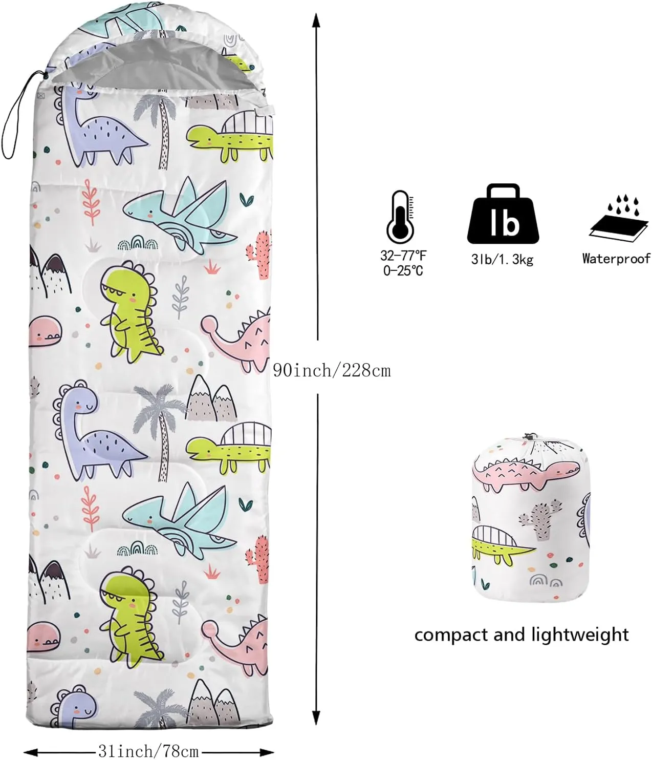Camping Sleeping Bags,Mermaid Horse Butterfly Starry Sky 3 Season Warm & Cool Weather,Lightweight,Waterproof Sleeping Bags for Adults & Kids,Traveling,and Outdoors,Camping Gear Equipment