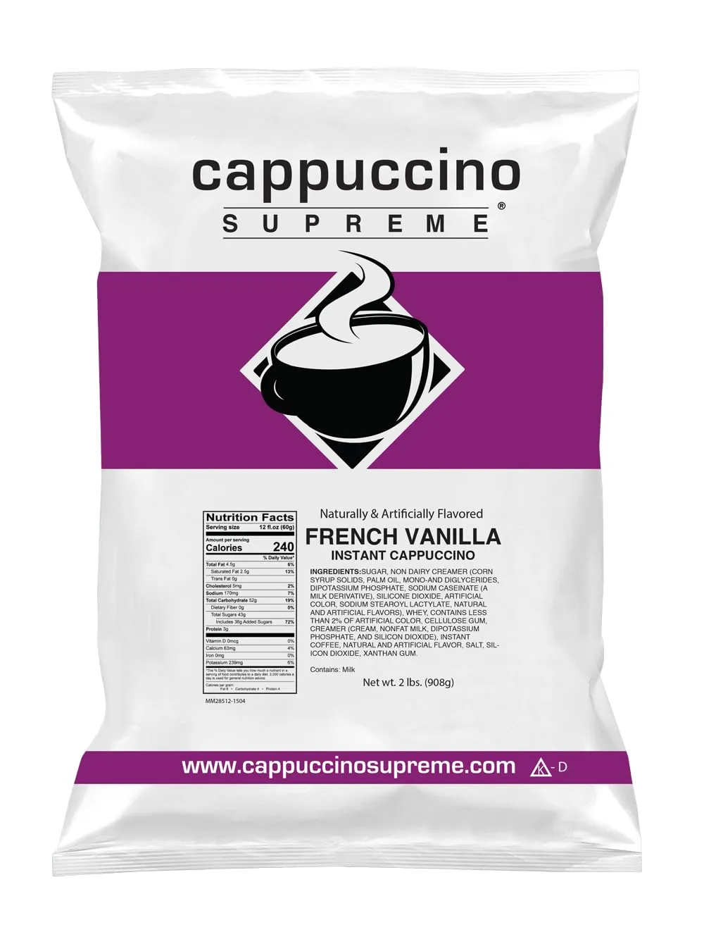 Cappuccino Supreme French Vanilla Instant Cappuccino Mix 6 x 2 lbs