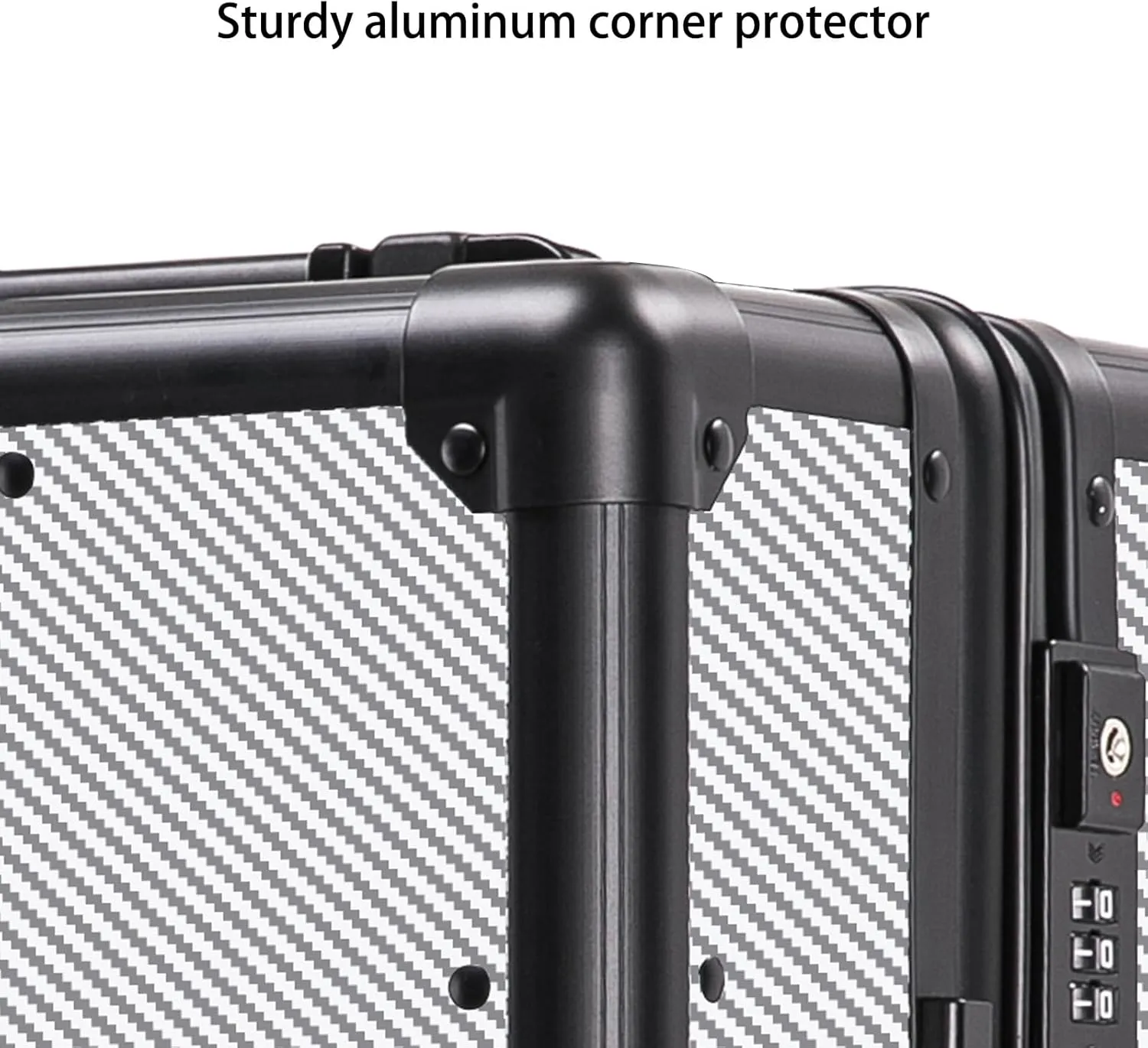 Carbon Fiber Carry-on Luggage TSA Customs Lock Zipperless Silent Rotary Wheel Business Suitcase Aluminum Frame (3K dark gold, 20 '')