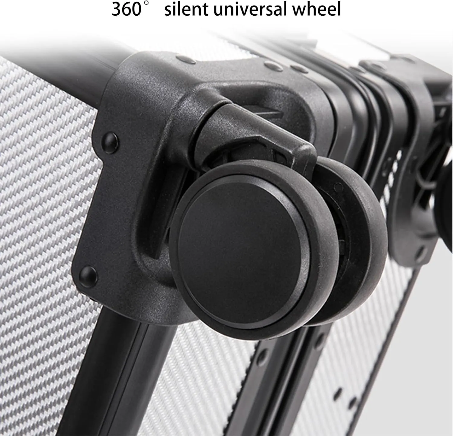 Carbon Fiber Carry-on Luggage TSA Customs Lock Zipperless Silent Rotary Wheel Business Suitcase Aluminum Frame (trellis design black, 20 '')