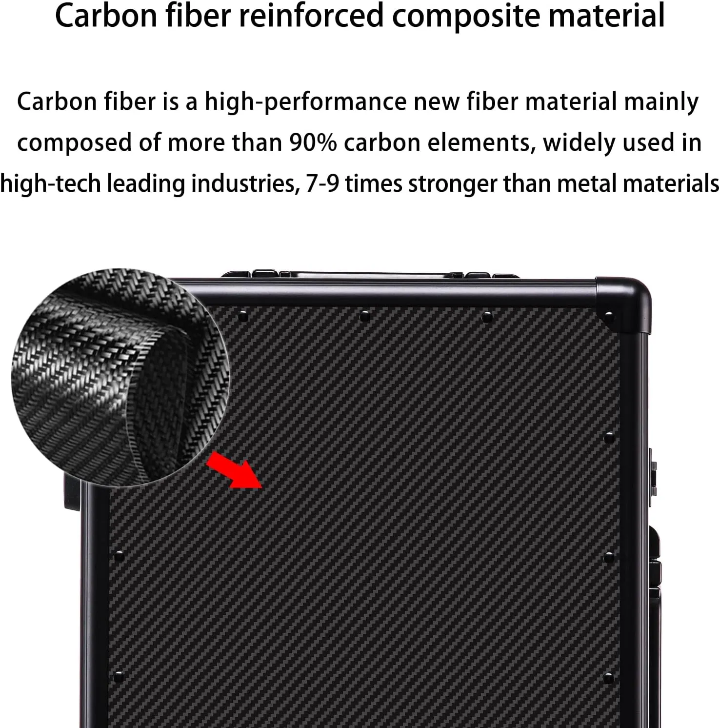 Carbon Fiber Carry-on Luggage TSA Customs Lock Zipperless Silent Rotary Wheel Business Suitcase Aluminum Frame (trellis design black, 20 '')