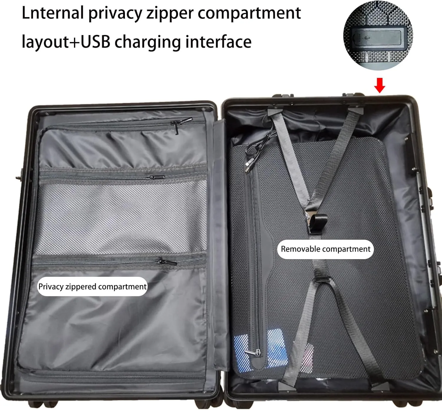 Carbon Fiber Carry-on Luggage TSA Customs Lock Zipperless Silent Rotary Wheel Business Suitcase Aluminum Frame (trellis design black, 20 '')