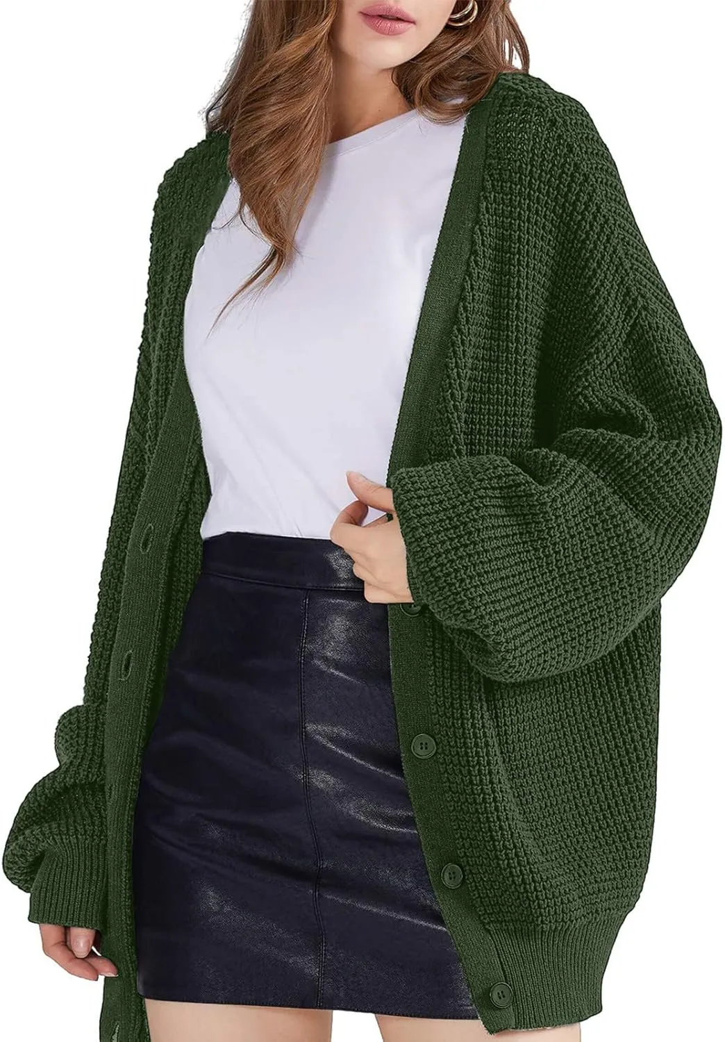 Cardigans for Women Loose Coat Button Down Long Sleeve Oversized Knit Cardigans Casual Soft Drape Fall Cardigan