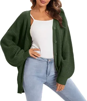 Cardigans for Women Loose Coat Button Down Long Sleeve Oversized Knit Cardigans Casual Soft Drape Fall Cardigan