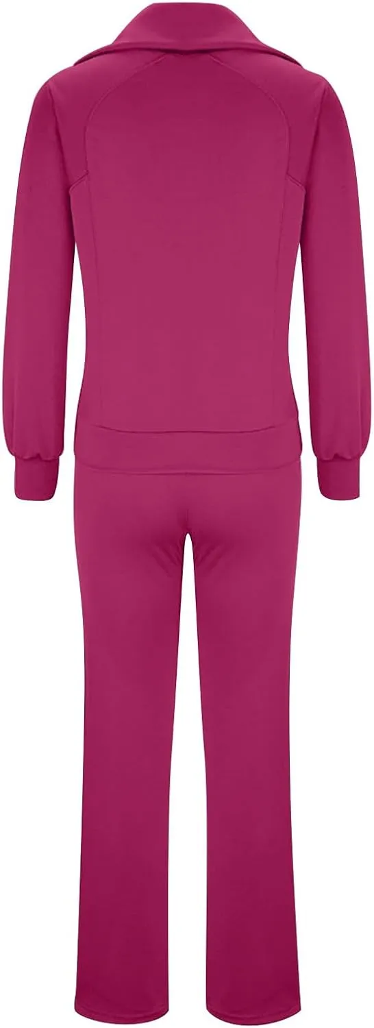 Casual 2 Piece Sportwears for Women Trendy Half Zip Sweatshirt Wide Leg Sweatpant Sets Casual Solid Color Tracksuits