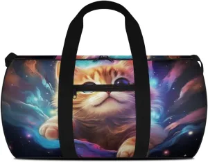 Cat Galaxy Travel Duffle Bag, Waterproof Weekender Bag Carry On Tote Bags for Women, Travel Essentials Sport Gym Bag Hospital Bag for Labor and Delivery, Overnight Bag Luggage Bag