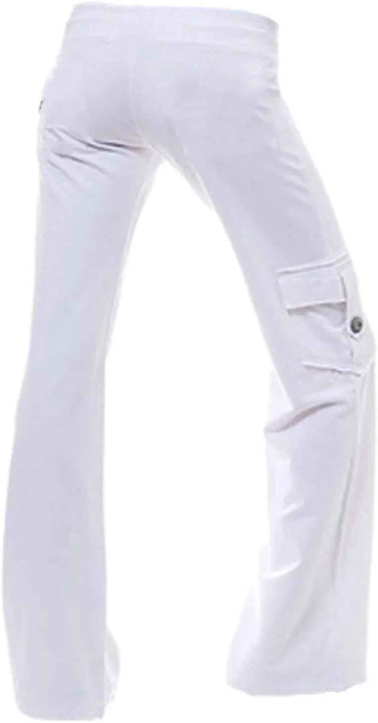 Ceboyel Womens Wide Leg Cargo Pants High Waist Pockets Jogger Pants Drawstring Relaxed Fit Cargo Pants Ladies Lounge Pants