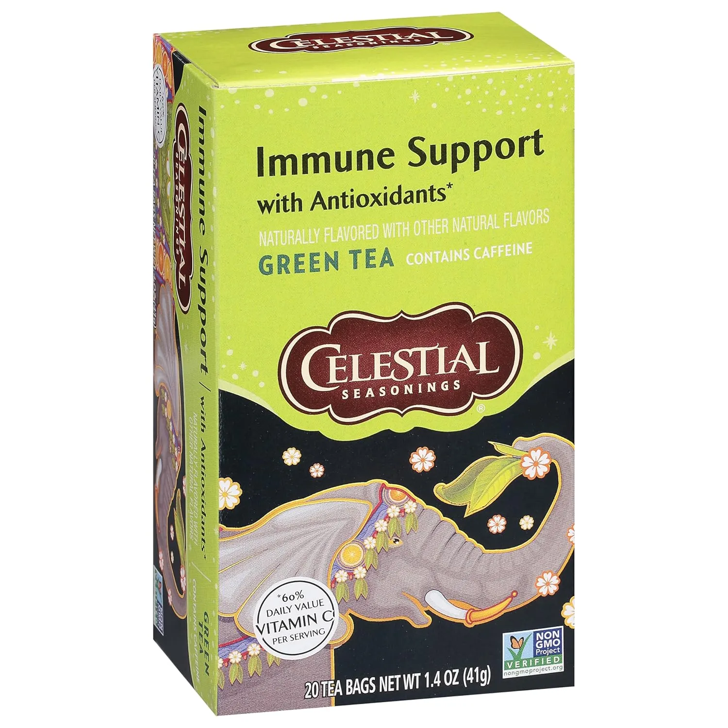 Celestial Seasonings Green Antioxidant Tea, Contains Caffeine, 20 Tea Bags (Pack of 6)