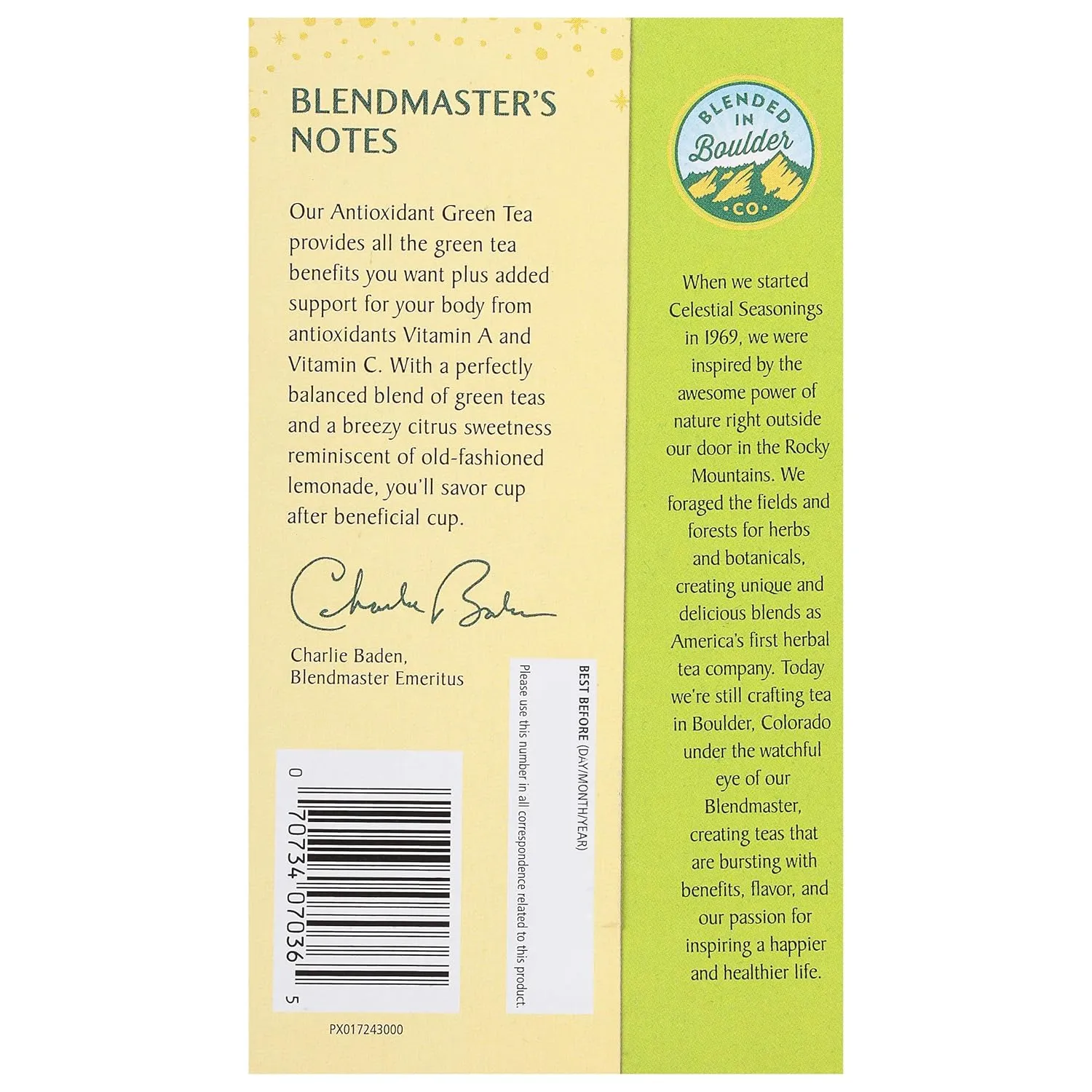 Celestial Seasonings Green Antioxidant Tea, Contains Caffeine, 20 Tea Bags (Pack of 6)