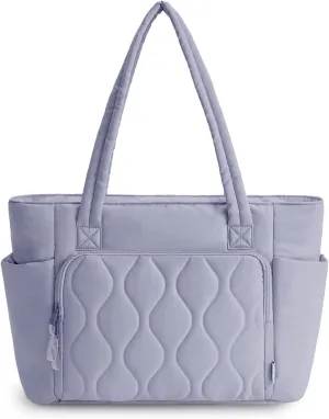 Ceneda Tote Bags For Women with Water Bottle Band Fit for Stanley Cup, Quilted Tote Bags with Wet Pocket and Compartment